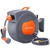 Garden Hose Reel, Retractable Garden Hose, Water Hose Reel With 9 Function Sprayer Nozzle, Automatic Rewind, 180° Swivel Wall Mount - 2 of 4