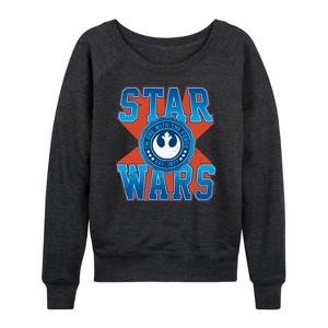 Women's - Star Wars - Americana Lightweight French Terry Wide Neck Long Sleeve Shirt - 1 of 4
