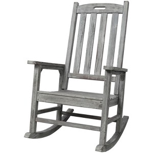 VisioGear Wooden Oversized Porch Rocker Chair with Wide Seat and Tall Backrest, High Back Rocking Chairs for Outdoor & Indoor, Grey, 27"*35.6"*45.2" - 1 of 4