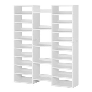 Lirago White 23-Shelf Wooden Shoe Rack E1 MDF 47.2x11.8x59 14-Tier Storage Organizer for Shoes - 1 of 4