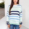 Anna-Kaci Women's Striped Knit Sweater with Long Sleeves and Relaxed Fit - image 2 of 4