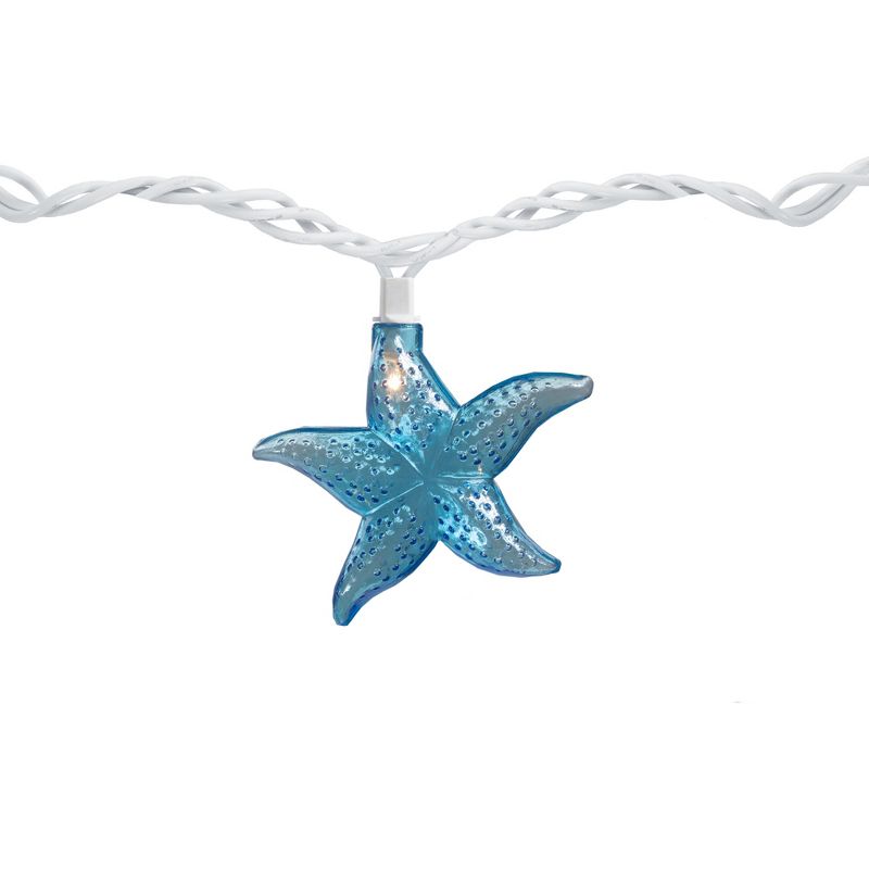 Northlight Set of 10 Blue Starfish Novelty String Lights - 9ft White Wire, 4 of 7