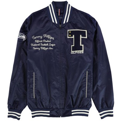 Tommy Hilfiger Mens Seattle Seahawks Bomber Jacket