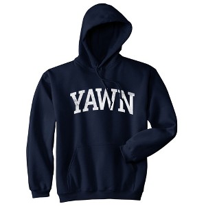 Adult Yawn Hoodie Funny Silly Sleepy Tired Exhaustion Joke Hooded Sweatshirt - Crazy Dog Hoodie - 1 of 4