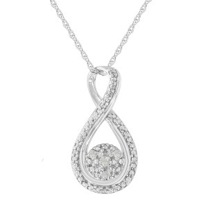 Haus of Brilliance Silver Diamond Accent Infinity Pendant Necklace - 1 of 4