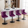 CAVINAS Dining Chairs Kitchen Chairs Set of 2 Bar Stool Swivel Velvet chairs with Backs Comfortable Tufted for Home Pub and Kitchen Island, - 2 of 4