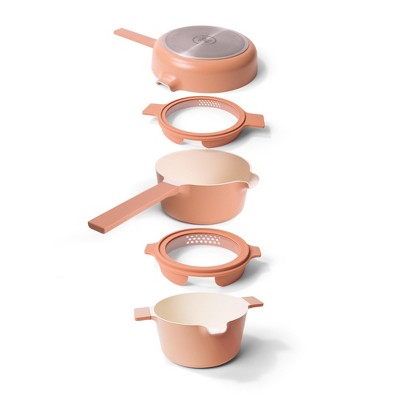 Alva Cookware Neat 5 Piece Ceramic Nonstick Cookware Set All in One Space Saving Non-Toxic Cookware