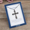 Anna-Kaci Gunmetal Crystal Cross Necklace with Message Card & Envelope Jewelry Gift - 3 of 4