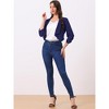 Allegra K Women's 3/4 Ruched Sleeve Shawl Lapel Lightweight Open Front Cardigans - 4 of 4