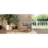 Okak Patio Accent Chairs with Handwoven Rope Frame,1 PCS,Upholstered Outdoor Armchair Acacia Club Chair for Backyard&Garden,400lbs Max - 2 of 4