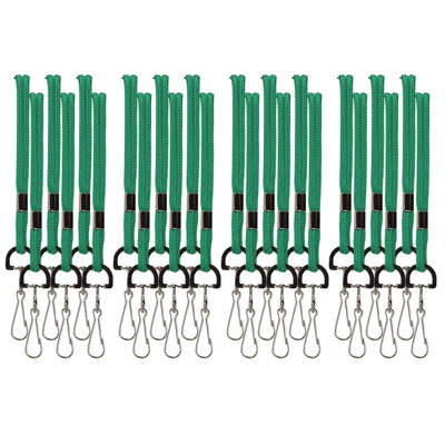 SICURIX Standard Lanyard Hook Rope Style, Green, Pack of 24