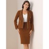 INSPIRE CHIC Women's Business Suit Tweed Trim Blazer and Skirt Suit Set 2 Pieces - 2 of 4