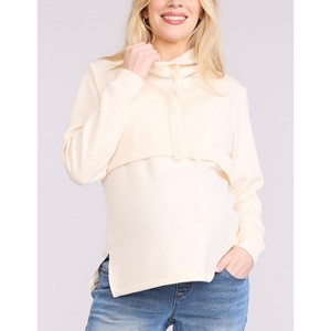 Women's Funnel Neck Pullover Nursing Sweatshirt | Motherhood Maternity - 1 of 4