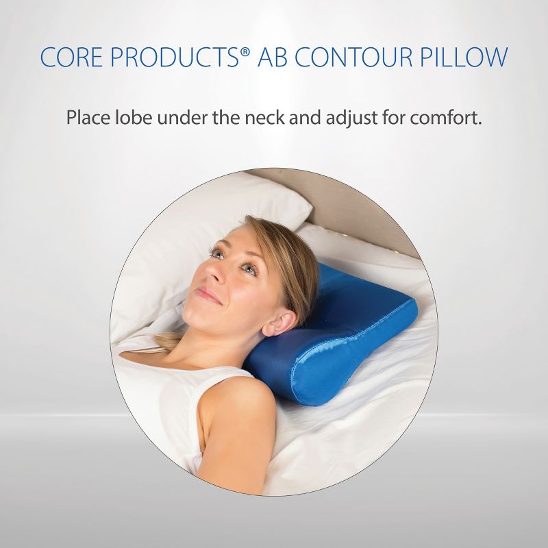 Core Products AB Contour Cervical Support Pillow, Satin, Blue, 5 of 6