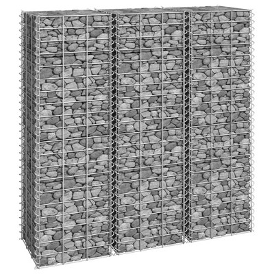 vidaXL Gabion Raised Beds 3 pcs 11.8"x11.8"x39.4" Iron
