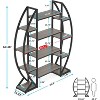 Tribesigns 55" Oval Bookshelf, Triple Wide 5 Tier Etagere Bookcase, Industrial Display Shelves for Living Room - 3 of 4