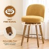 Bekrvio 26" Swivel Counter Height Bar Stools Set of 1/2/3/4,Fabric Upholstered Bar Chairs with Walnut Wood Legs, Counter-Height Kitchen Island Stools - 3 of 4