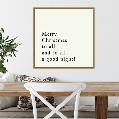 Merry Christmas To All Gold Framed Canvas Print