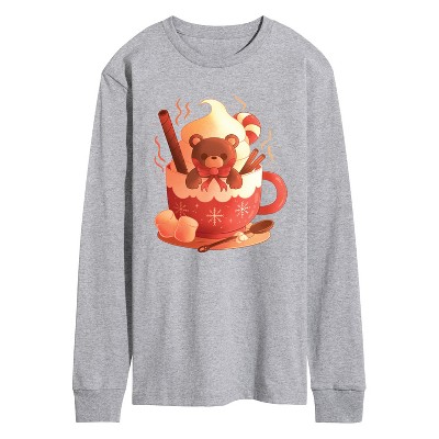 Men's - Instant Message - Bear Cocoa Mug Long Sleeve Graphic T-Shirt