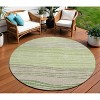 Artichoke Green And Taupe Striped Washable Indoor Outdoor Area Rug - 2 of 4
