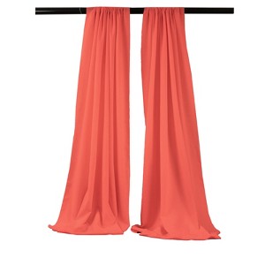 Slickblue Pack of 2 Polyester Backdrop Drapes – 96"H x 58"W, Rod Pocket, Semi Sheer, Serged Edges, 41 Colors Options - 1 of 3