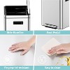 Dual Trash Can, Stainless Steel Garbage Can with Soft-Close Lid, Hands-Free Recycle Bin with Removable Inner Buckets for Home, Kitchen - 2 of 4