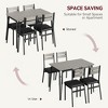 5-Piece Farmhouse Dining Table Set, Wood Table & PU Chairs for Small Spaces - 4 of 4