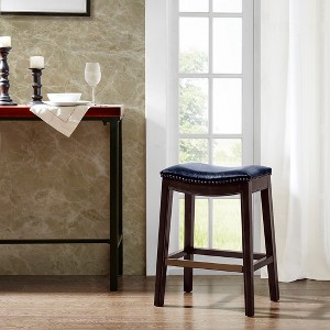 GDFStudio Weston 27" Backless Saddle Counter Stool with Nailhead Trim - 1 of 4