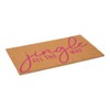 HomeRoots 24" X 36" Brown And Pink Christmas Outdoor Coir Door Mat - 4 of 4