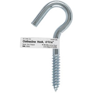 Hampton Small Zinc-Plated Silver Steel 4.8125 in. L Clothesline Hook 300 lb 1 pk (Case of 10) - 1 of 1