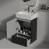 ALEXOUN 20 Inch Bathroom Vanity with Sink,Striped Fluted Bathroom Cabinet with 1 Drawer & 1 Soft-Close Door Large Storage for Small Bathroom - 2 of 4