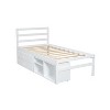 NicBex Twin Wood Platform Bed Frame with Removable Shelves and 2 Storage Drawers,Soild Wood Bed Frame with Headboard,Easy Assembly,White - 4 of 4