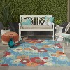 Waverly Sun & Shade "Pic-A-Poppy" Bluebell Indoor/Outdoor Area Rug by Nourison - 2 of 4