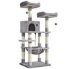 FEANDREA Cat Tree, Cat Tower for Indoor Cats, 56.3-Inch Cat Condo with Scratching Posts, Hammock, Plush Perch - 2 of 4