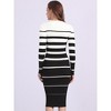 INSPIRE CHIC Women's Striped Long Sleeve Stretchy Crew Neck Bodycon Ribbed Knit Casual Fall Sweater Dress - 4 of 4