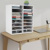 YIYIBYUS 16-slot File Organizer File Storage Holder, Black/White - 3 of 4