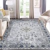 Washable Area Rug Vintage Distressed Flower Rug Non Slip Non Shedding Floor Carpet, Soft Low Pile Thin Rug - 4 of 4