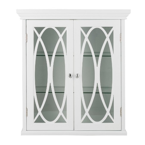 Laurel Two Door Wall Cabinet 24 White Elegant Home Fashions Target