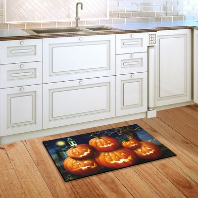Spooky Jack O'Lanterns Halloween Rubber Doormat 18" x 30"