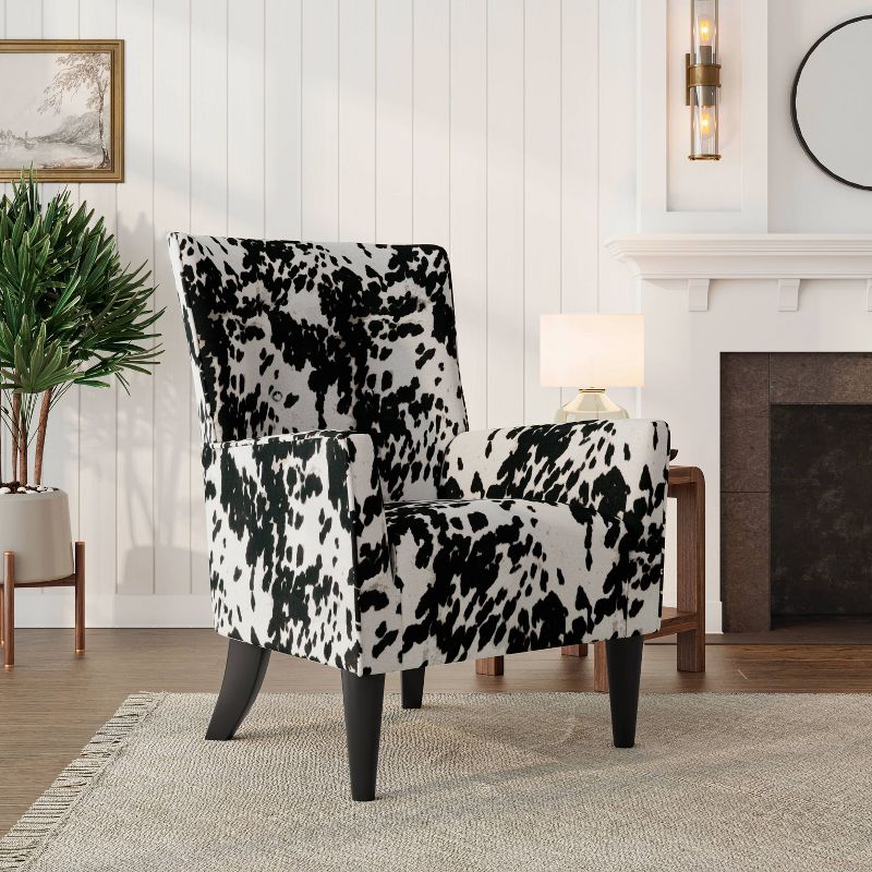 Handy Living Dakotah Flared Cow Print Armchair, 1 of 9