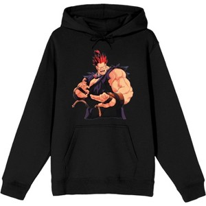 Street Fighter Akuma Character Mens Black Graphic Hoodie - 1 of 2