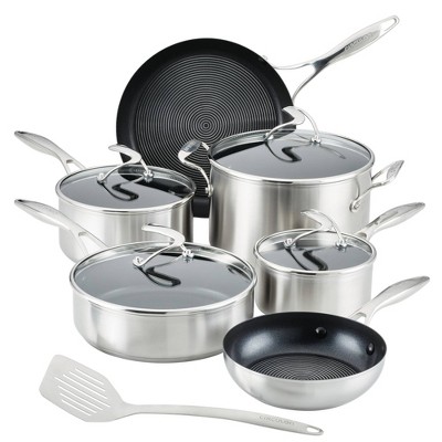 Blue Jean Chef 3-Piece Stainless Steel Cookware Set, Hammered Finish