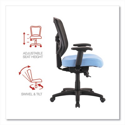 Light Blue Mesh Mid-Back Swivel Office Chair with Adjustable Arms