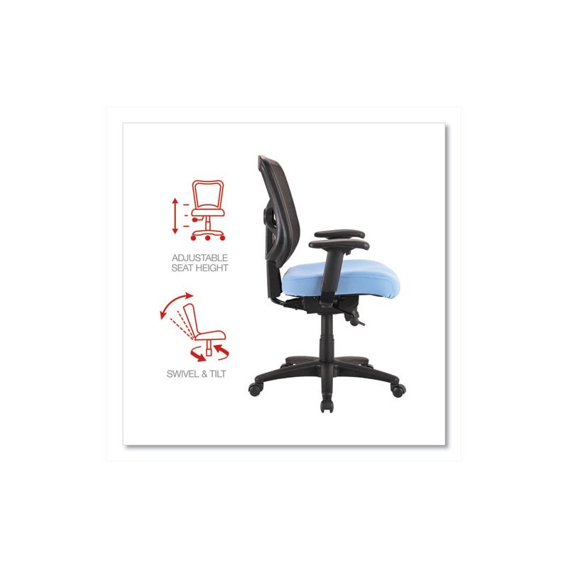 Alera Alera Elusion Series Mesh Mid-Back Swivel/Tilt Chair, Supports Up to 275 lb, 17.9" to 21.8" Seat Height, Light Blue Seat, 5 of 8