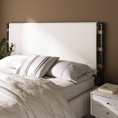 Boucle King Upholstered Headboard Cream - Nathan James : Target