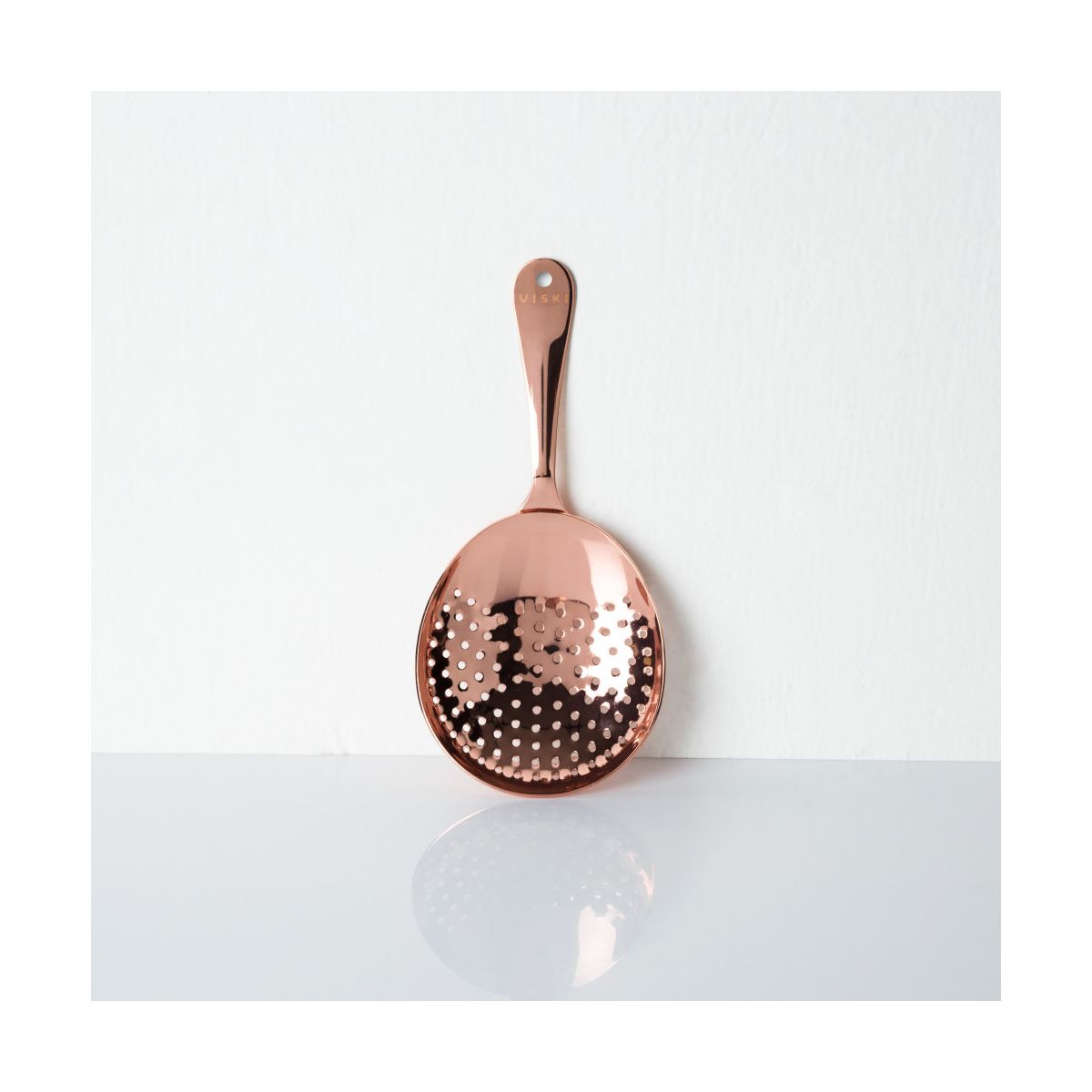 Viski Copper Stainless Steel Julep Cocktail Strainer for Wedding, Home Bar or Commercial Use, Bartenders Gifts, Fits Large & Standard Mixing Glasses - thumbnail 4
