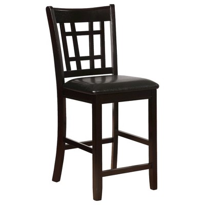 Coaster,Lavon Wood Counter Chair Black and Espresso (Set of 2)