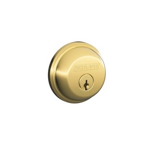Schlage B-Series Bright Brass Brass Single Cylinder Deadbolt - 1 of 1