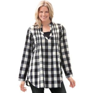 Woman Within Plus Size Layered Look Pintucked Tunic - 1 of 4