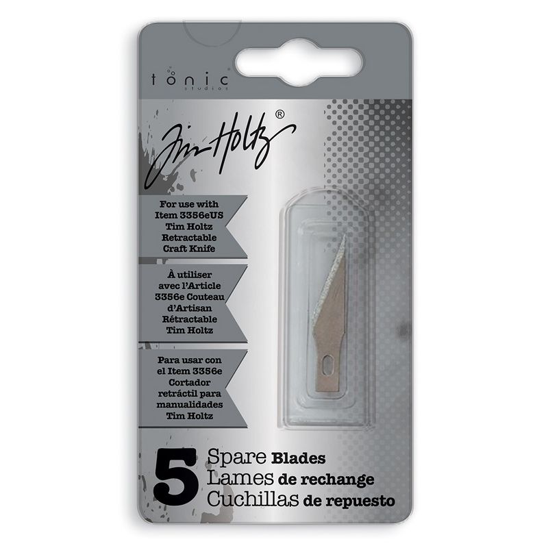 Tim Holtz Hobby Knife Replacement Blades - Refill Set of 5 Fine Point Precision Cutters - Compatible with Retractable Craft Tool 3356EUS, 1 of 11